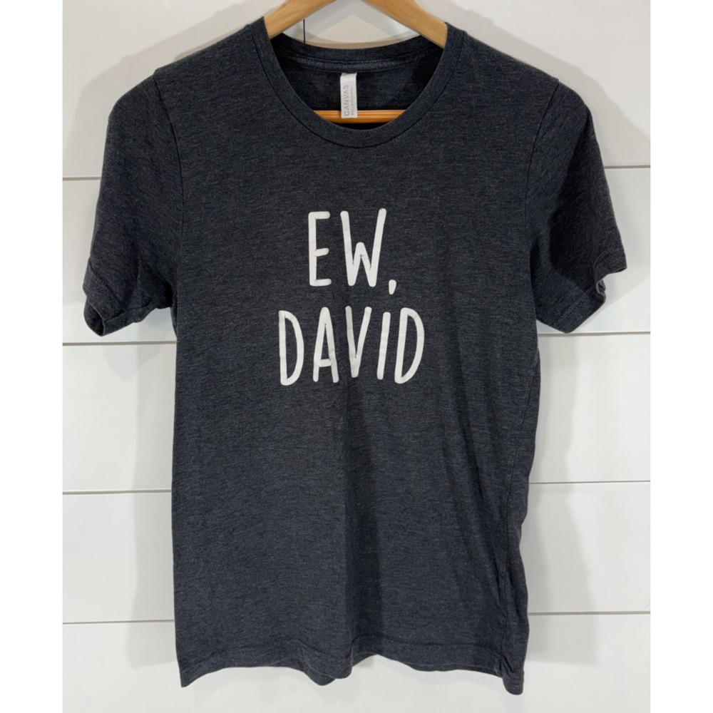 Schitts Creek Women's T-Shirt Black "Ew David" Graphic Size S/M TV Show Comedy
